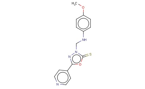 1,3,4-OXADIAZOLE-2(3H)-THIONE, 3-(((4-METHOXYPHENYL)AMINO)METHYL)-5-(4-PYRIDINYL)-